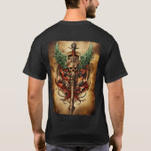 Fierce Guardian Skull Tattoo T-shirt (Achterkant)