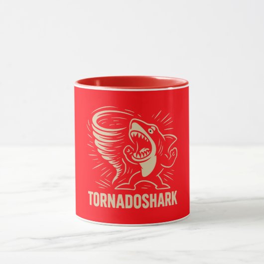 Fierce haai tornado art design voor viral mok (Midden)