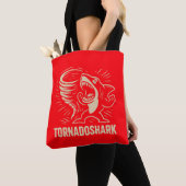 Fierce haai tornado art design voor viral tote bag (Dichtbij)
