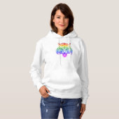 Fierce Hand Drawn Rainbow Tiger Hoodie voor haar (Voorkant volledig)