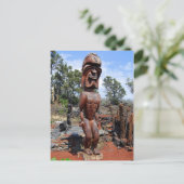 Fierce Hawaiian Ki'i Sculpture Briefkaart (Staand voorkant)