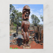 Fierce Hawaiian Ki'i Sculpture Briefkaart (Voorkant)