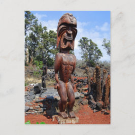 Fierce Hawaiian Ki'i Sculpture Briefkaart