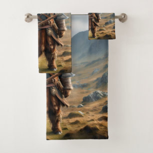 Fierce Highland Warrior: de moedige Koe Viking Bad Handdoek
