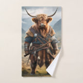 Fierce Highland Warrior: de moedige Koe Viking Bad Handdoek (Handdoek)