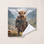 Fierce Highland Warrior: de moedige Koe Viking Bad Handdoek (Wasdoekje)
