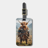 Fierce Highland Warrior: de moedige Koe Viking Bagagelabel (Voorkant verticaal)