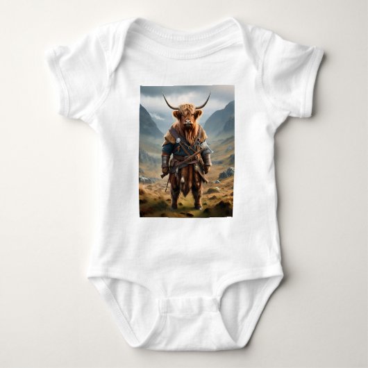 Fierce Highland Warrior: de moedige Koe Viking Romper (Voorkant)