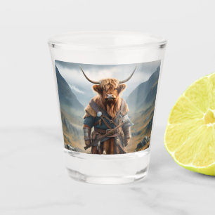 Fierce Highland Warrior: de moedige Koe Viking Shot Glas