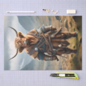 Fierce Highland Warrior: de moedige Koe Viking Tissuepapier (Craft)