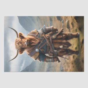 Fierce Highland Warrior: de moedige Koe Viking Tissuepapier