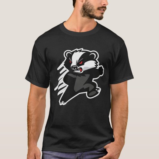 Fierce Honey Badger Attack Mascot T-shirt (Voorkant)