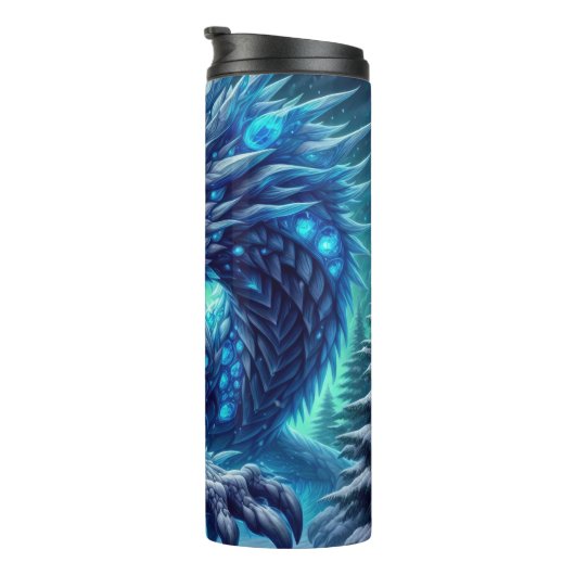 Fierce Ice Dragon in Forest Thermosbeker (Geroteerd rechts)