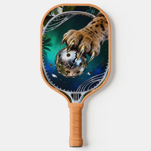Fierce Jungle Cat Slash Metallic Pickleball – Chro Pickleball Paddle (Voorkant)