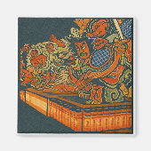 Fierce Kabuki Warriors – Japanese Woodblock Spirit Magneet (Voorkant)