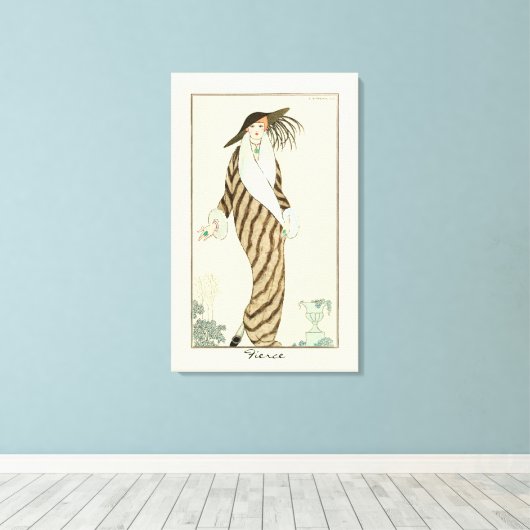 Fierce Lady Art Deco Mode Bord Canvas Afdruk (Insitu (Houten vloer))