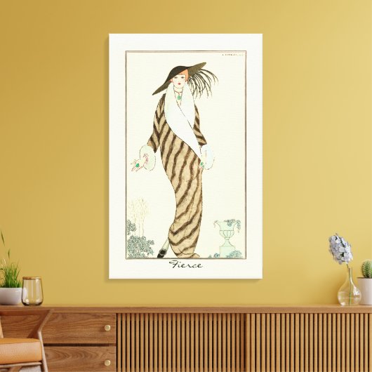 Fierce Lady Art Deco Mode Bord Canvas Afdruk (Insitu (Woonkamer))