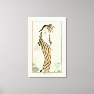 Fierce Lady Art Deco Mode Bord Canvas Afdruk