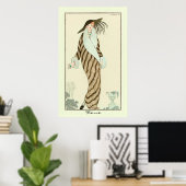 Fierce Lady  Art Deco Mode Poster (Thuiskantoor)