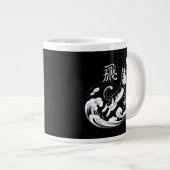 Fierce Leaping Cat Soccer Mug - For Soccer Fans Grote Koffiekop (Voorkant rechts)