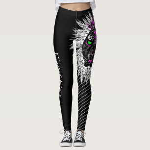 Fierce Leo de leeuwen van de Leeuw geïsoleerd op  Leggings