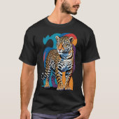 Fierce Leopard Animal Print Tee | Trendy Wild  T-shirt (Voorkant)