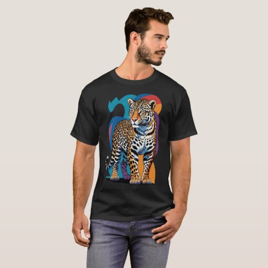 Fierce Leopard Animal Print Tee | Trendy Wild T-shirt (Voorkant volledig)