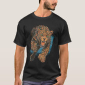 Fierce Leopard Big Cat Wildlife Art Animal T-shirt (Voorkant)