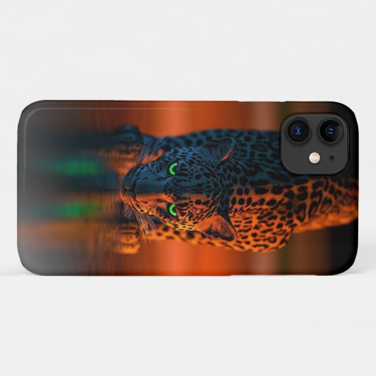 Fierce Leopard iPhone 16 Hoesje (Achterkant (horizontaal))