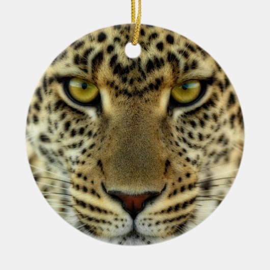 Fierce Leopard Keramisch Ornament (Voorkant)