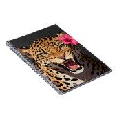 Fierce Leopard Pink Flower Notebook Notitieboek (Rechterzijde)