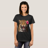 Fierce Leopard Pink Flower Shirt (Voorkant volledig)