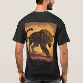 Fierce Leopard Prowling at Sunset T-shirt (Achterkant)