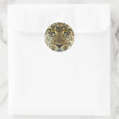 Fierce Leopard Ronde Sticker (Tas)