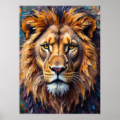 Fierce Lion Close-up Poster (Voorkant)