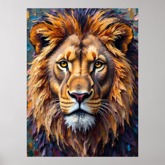 Fierce Lion Close-up Poster (Voorkant)