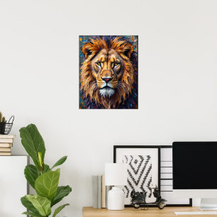 Fierce Lion Close-up Poster