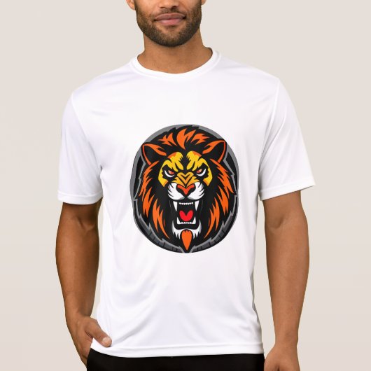 Fierce Lion Head grafische vibrant T-shirt (Voorkant)