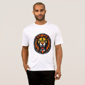 Fierce Lion Head grafische vibrant T-shirt (Voorkant volledig)