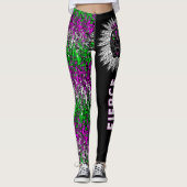 Fierce Lion-Leggings, zwart met kleurrijk patroon Leggings (Voorkant)