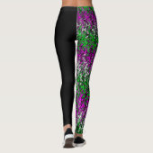 Fierce Lion-Leggings, zwart met kleurrijk patroon Leggings (Achterkant)