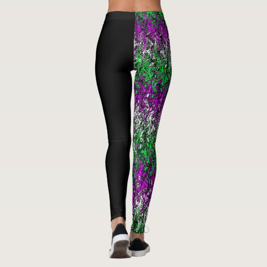 Fierce Lion-Leggings, zwart met kleurrijk patroon Leggings (Achterkant)