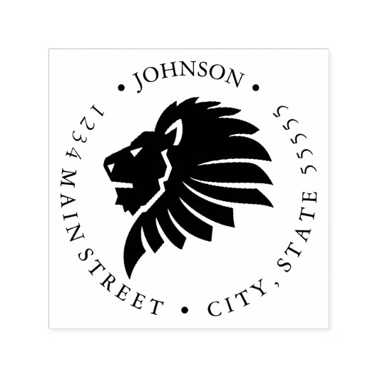 Fierce Lion Return-label Zelfinktende Stempel (Design)