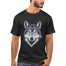 Fierce Lone Wolf Head Grafische T-Shirt