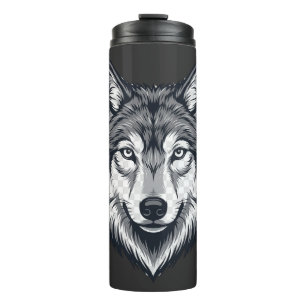 Fierce Lone Wolf Head Grafische Thermische Tumbler Thermosbeker