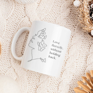 Fierce Love Butterfly Line Art Mug Koffiemok