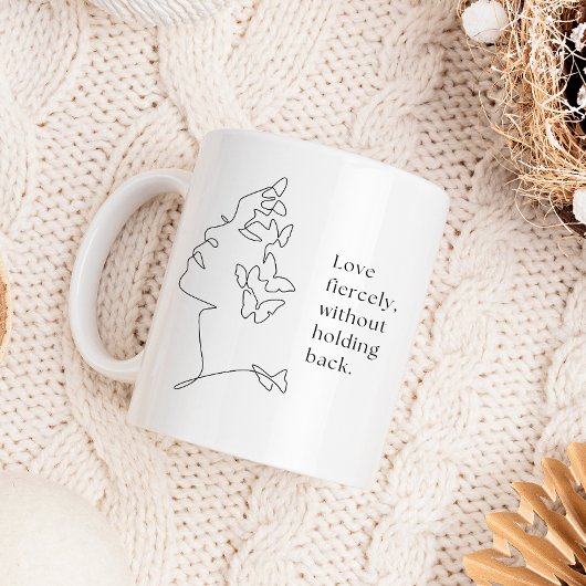 Fierce Love Butterfly Line Art Mug Koffiemok
