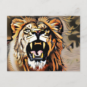 Fierce Majestic Lion - koning van de beesten Briefkaart