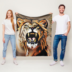 Fierce Majestic Lion - koning van de beesten Fleece Deken