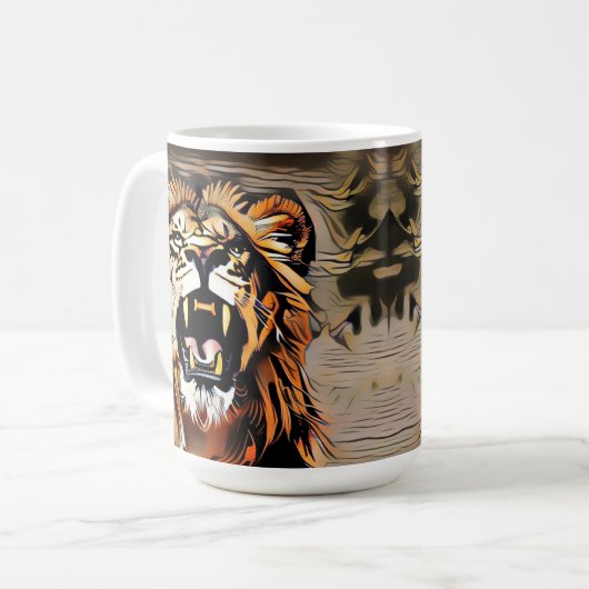 Fierce Majestic Lion - koning van de beesten Koffiemok (Voorkant links)